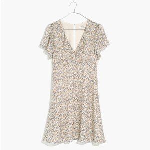 Madewell Silk Ruffle-Neck Mini Dress NWT Size 4
